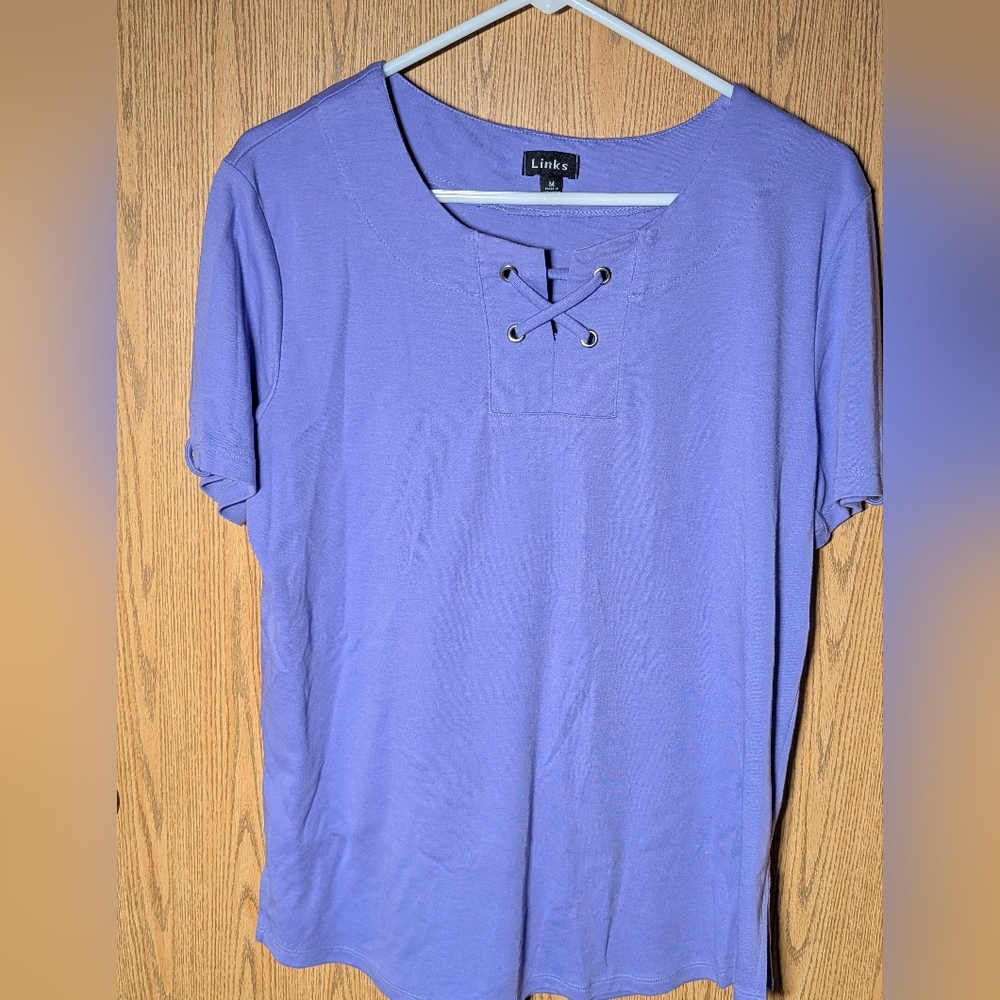 Link Lavender Lace-Up Women's Tee